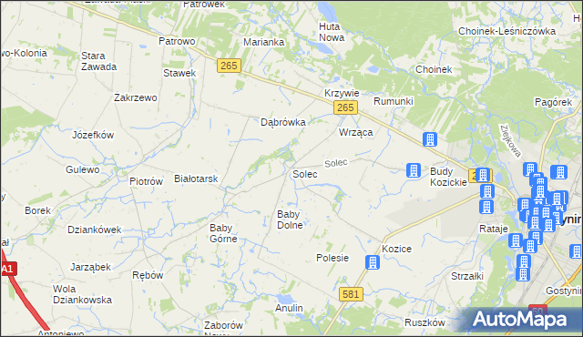mapa Solec gmina Gostynin, Solec gmina Gostynin na mapie Targeo