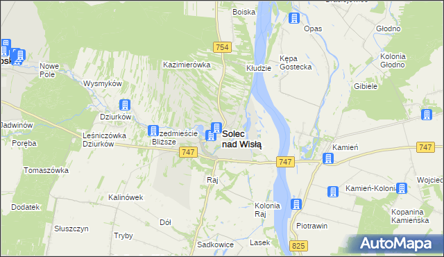 mapa Solec nad Wisłą, Solec nad Wisłą na mapie Targeo