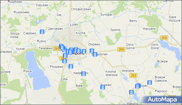 mapa Sompolinek, Sompolinek na mapie Targeo