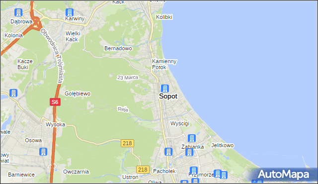 mapa Sopotu, Sopot na mapie Targeo