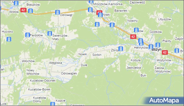 mapa Sorbin, Sorbin na mapie Targeo