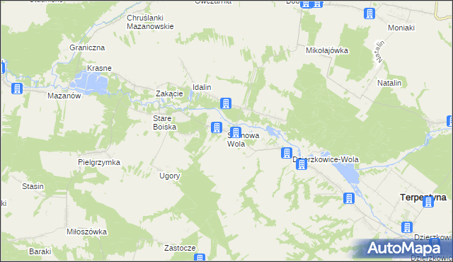 mapa Sosnowa Wola gmina Dzierzkowice, Sosnowa Wola gmina Dzierzkowice na mapie Targeo