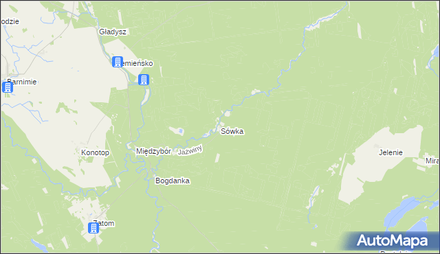 mapa Sówka, Sówka na mapie Targeo