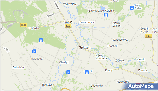 mapa Spiczyn, Spiczyn na mapie Targeo