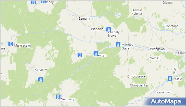 mapa Spieszyn, Spieszyn na mapie Targeo