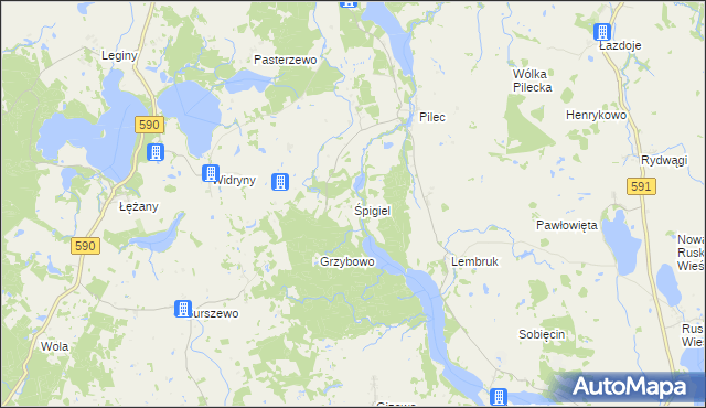 mapa Śpigiel, Śpigiel na mapie Targeo