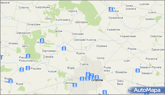 mapa Srebrna Wieś, Srebrna Wieś na mapie Targeo