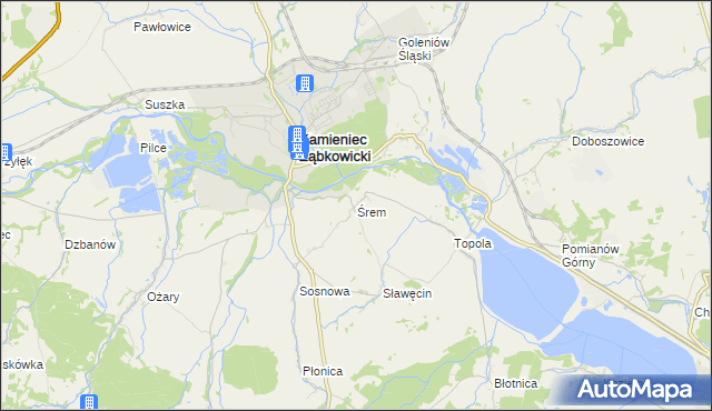 mapa Śrem gmina Kamieniec Ząbkowicki, Śrem gmina Kamieniec Ząbkowicki na mapie Targeo