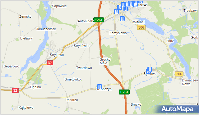 mapa Srocko Małe, Srocko Małe na mapie Targeo