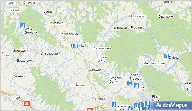 mapa Srogów Górny, Srogów Górny na mapie Targeo