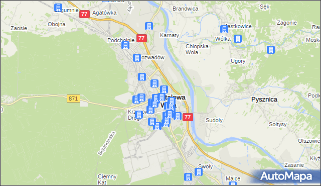 mapa Stalowa Wola, Stalowa Wola na mapie Targeo