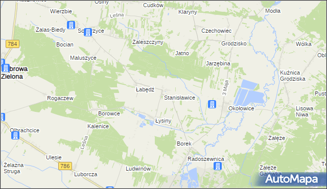 mapa Stanisławice gmina Koniecpol, Stanisławice gmina Koniecpol na mapie Targeo