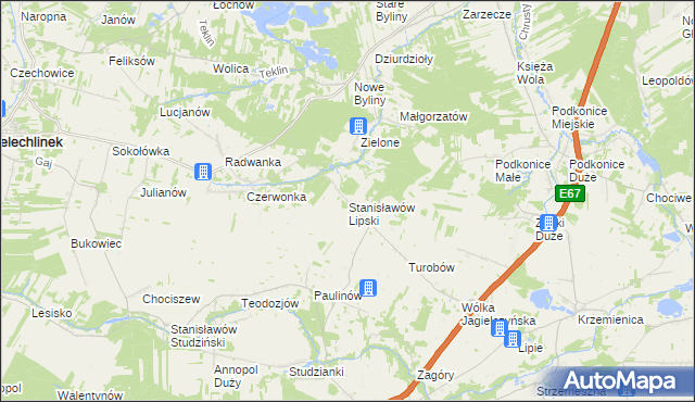 mapa Stanisławów Lipski, Stanisławów Lipski na mapie Targeo