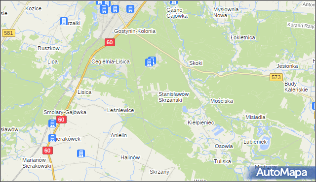 mapa Stanisławów Skrzański, Stanisławów Skrzański na mapie Targeo