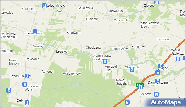 mapa Stanisławów Studziński, Stanisławów Studziński na mapie Targeo