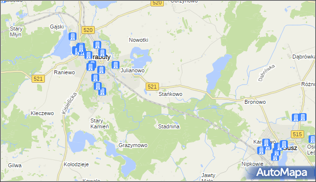 mapa Stańkowo, Stańkowo na mapie Targeo