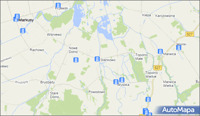 mapa Stankowo gmina Markusy, Stankowo gmina Markusy na mapie Targeo