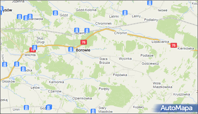 mapa Stara Brzuza, Stara Brzuza na mapie Targeo