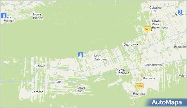 mapa Stara Dąbrowa gmina Leoncin, Stara Dąbrowa gmina Leoncin na mapie Targeo
