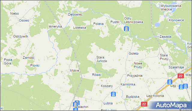mapa Stara Juńcza, Stara Juńcza na mapie Targeo