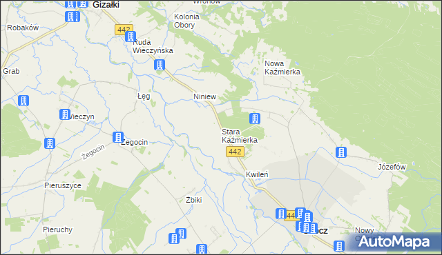 mapa Stara Kaźmierka, Stara Kaźmierka na mapie Targeo