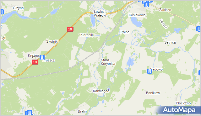 mapa Stara Korytnica, Stara Korytnica na mapie Targeo