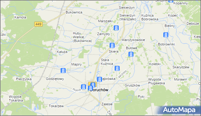 mapa Stara Kuźnica gmina Doruchów, Stara Kuźnica gmina Doruchów na mapie Targeo