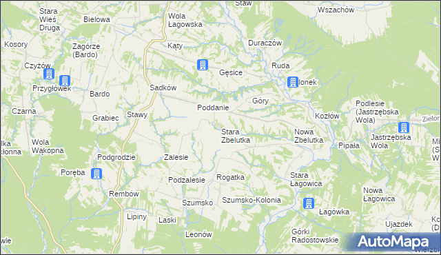 mapa Stara Zbelutka, Stara Zbelutka na mapie Targeo