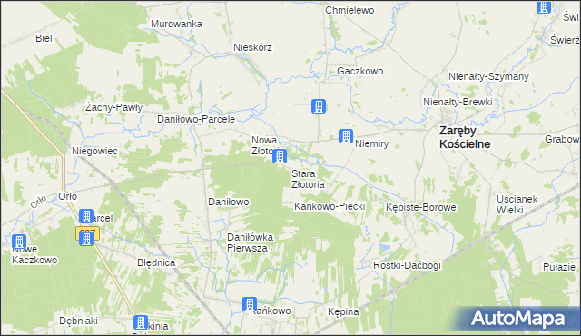 mapa Stara Złotoria, Stara Złotoria na mapie Targeo