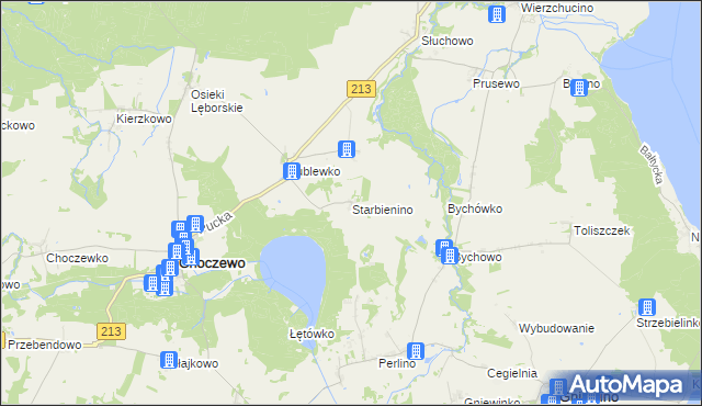 mapa Starbienino, Starbienino na mapie Targeo