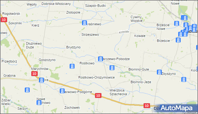 mapa Starczewo-Pobodze, Starczewo-Pobodze na mapie Targeo