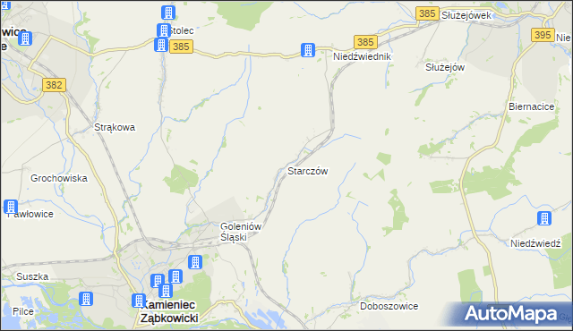 mapa Starczów, Starczów na mapie Targeo