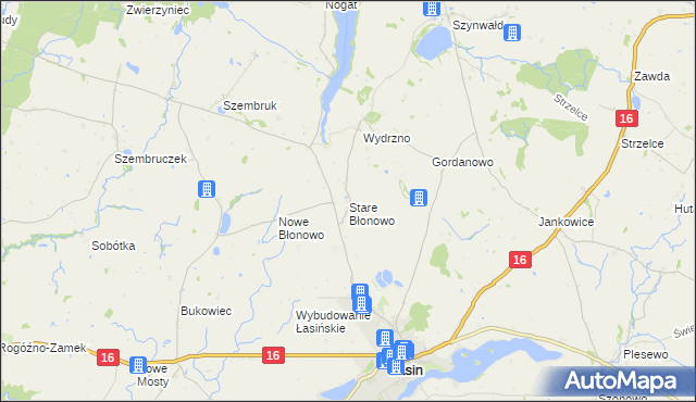 mapa Stare Błonowo, Stare Błonowo na mapie Targeo