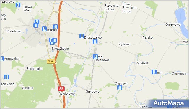 mapa Stare Bojanowo, Stare Bojanowo na mapie Targeo