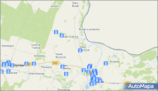 mapa Stare Buczyce, Stare Buczyce na mapie Targeo