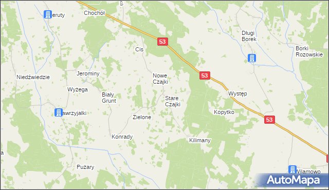 mapa Stare Czajki, Stare Czajki na mapie Targeo