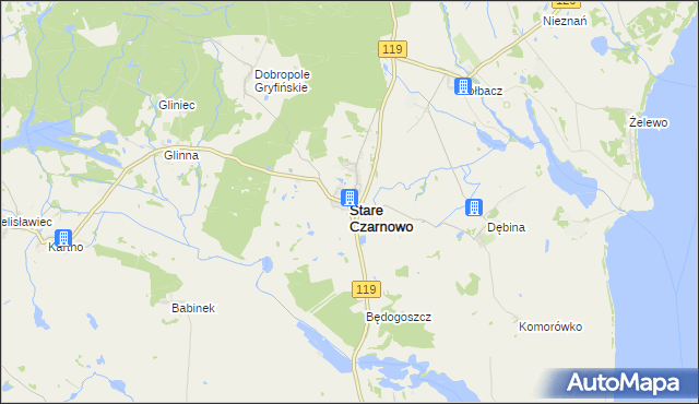 mapa Stare Czarnowo, Stare Czarnowo na mapie Targeo