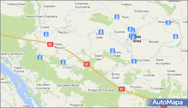 mapa Stare Gałki, Stare Gałki na mapie Targeo