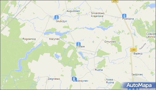 mapa Stare gmina Wysoka, Stare gmina Wysoka na mapie Targeo
