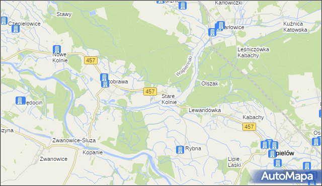 mapa Stare Kolnie, Stare Kolnie na mapie Targeo