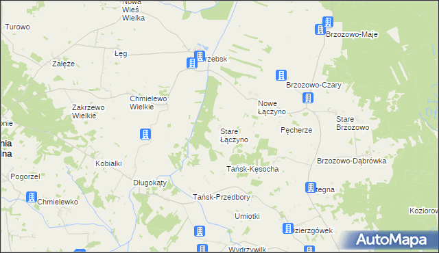 mapa Stare Łączyno, Stare Łączyno na mapie Targeo