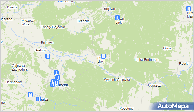 mapa Stare Lipki, Stare Lipki na mapie Targeo