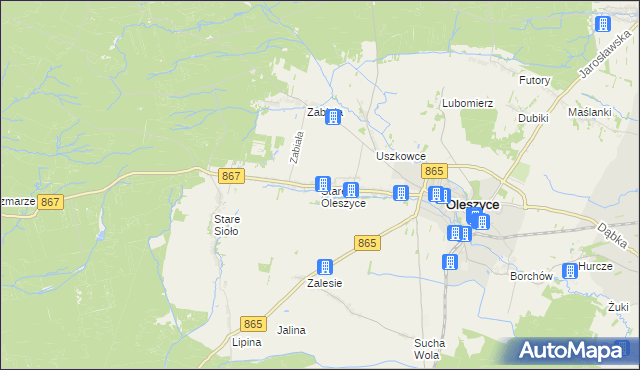 mapa Stare Oleszyce, Stare Oleszyce na mapie Targeo