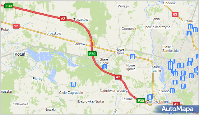 mapa Stare Opole, Stare Opole na mapie Targeo