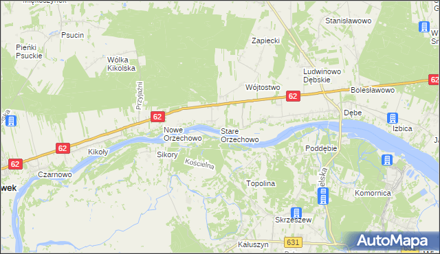 mapa Stare Orzechowo, Stare Orzechowo na mapie Targeo