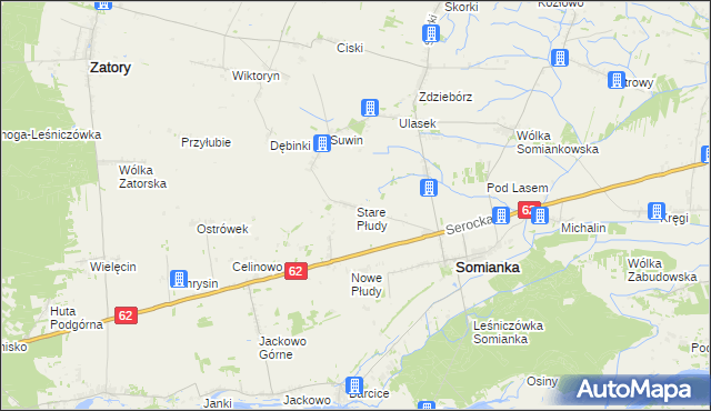 mapa Stare Płudy, Stare Płudy na mapie Targeo