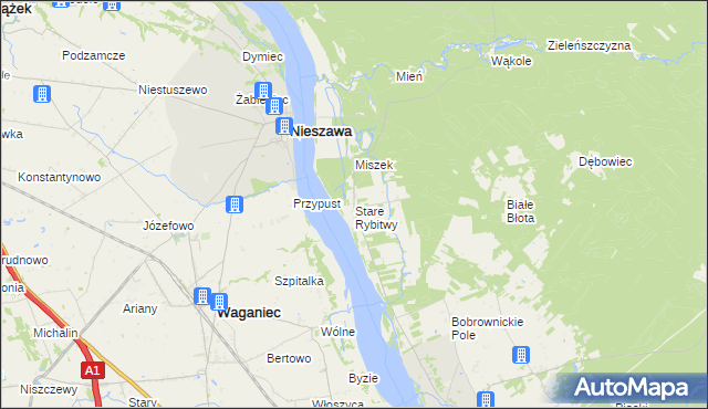 mapa Stare Rybitwy, Stare Rybitwy na mapie Targeo