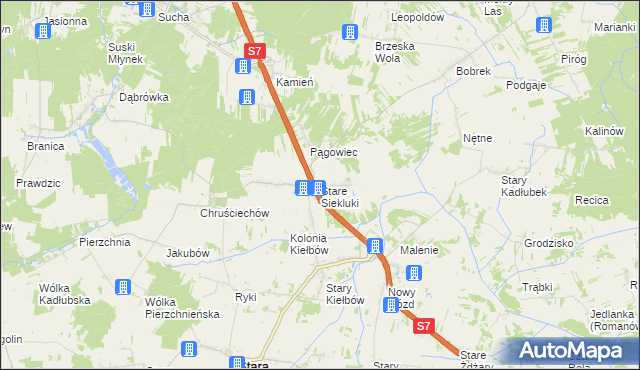 mapa Stare Siekluki, Stare Siekluki na mapie Targeo