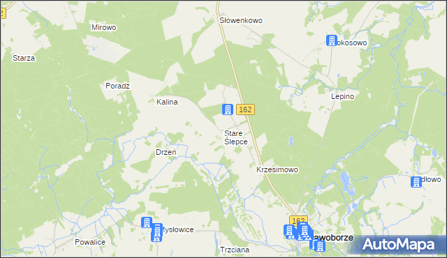 mapa Stare Ślepce, Stare Ślepce na mapie Targeo