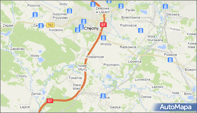 mapa Starochęciny, Starochęciny na mapie Targeo